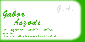 gabor aszodi business card